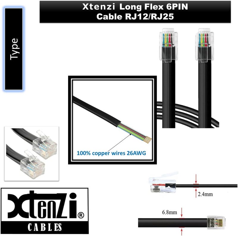 Xtenzi 6Pin Flex Cable XTFC Wire Accessory XT91612 for Amp Remote Bass Knob Compatible with Kicker IX ZX DX ZXM Amplifier - Image 5